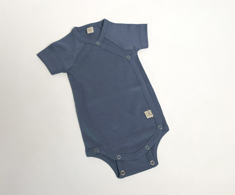 Wool & silk bodysuits short-sleeved, GOTS