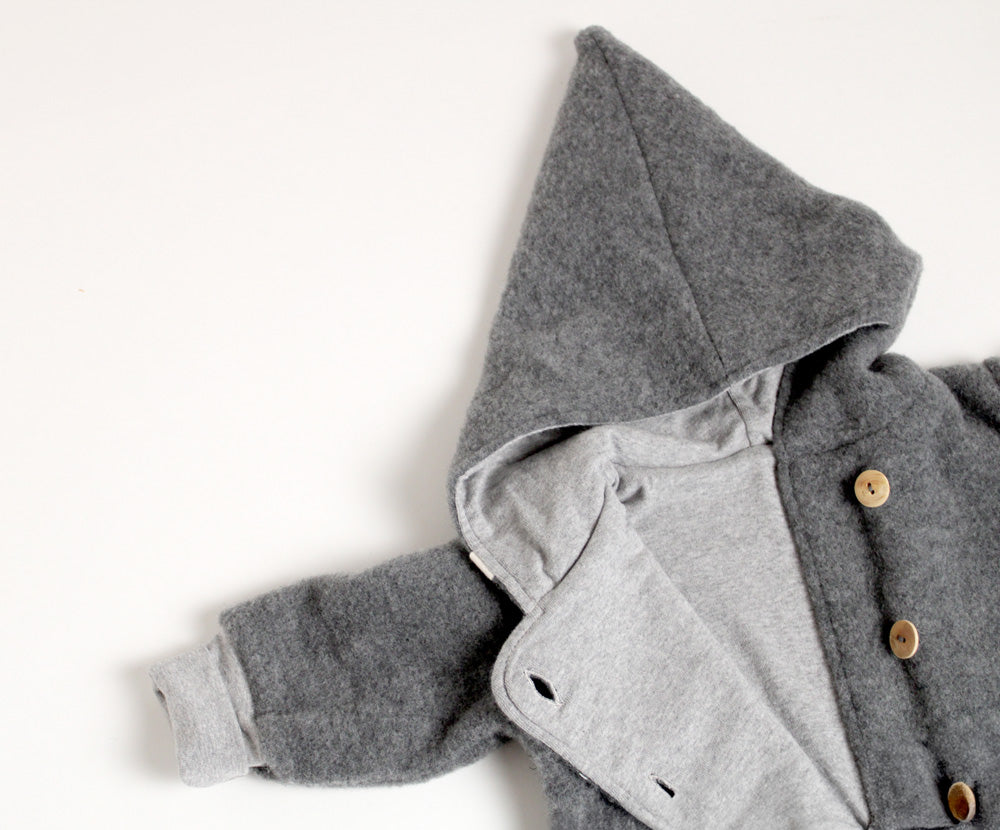 Wollfleece Overall mit Knöpfe, GOTS