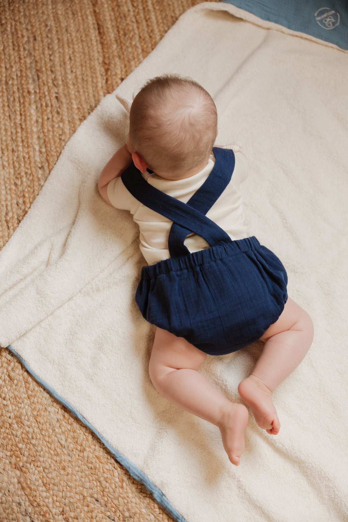 Muslin short dungarees, GOTS