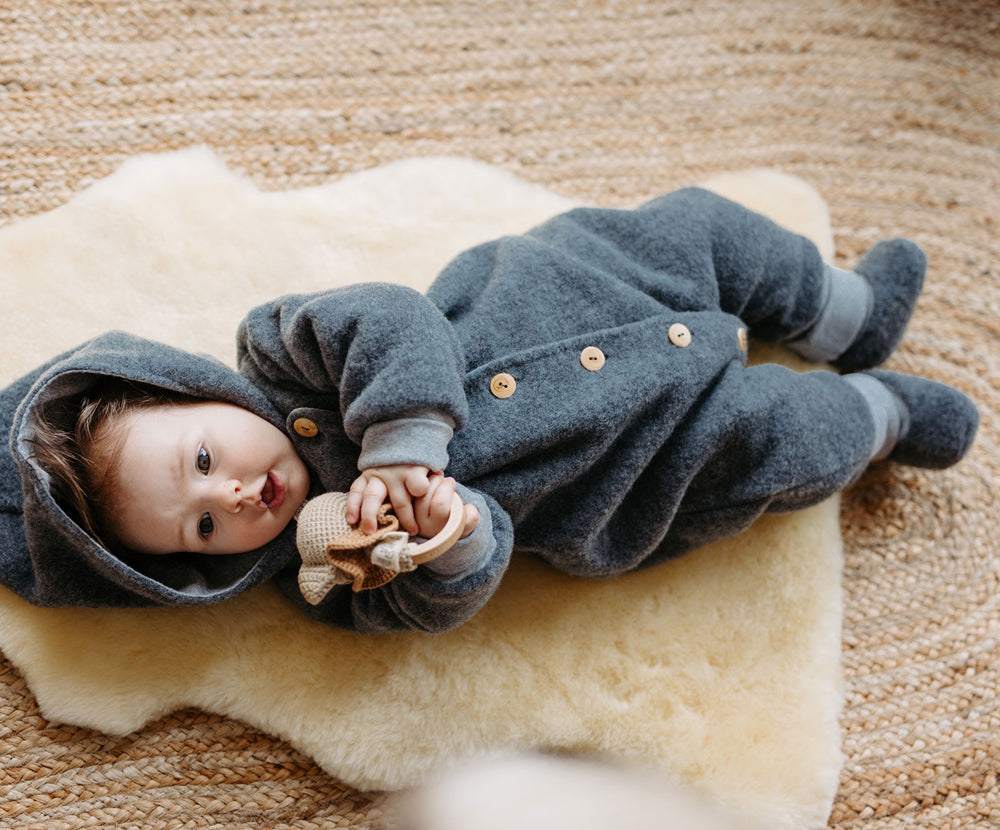 Wollfleece Overall mit Knöpfe, GOTS