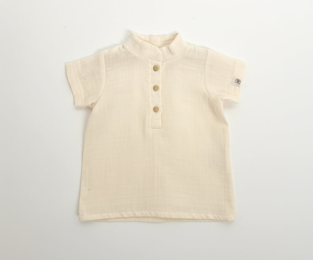 Muslin short-sleeved shirt, GOTS