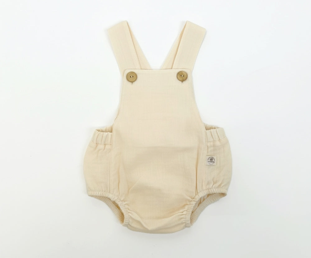 Muslin short dungarees, GOTS
