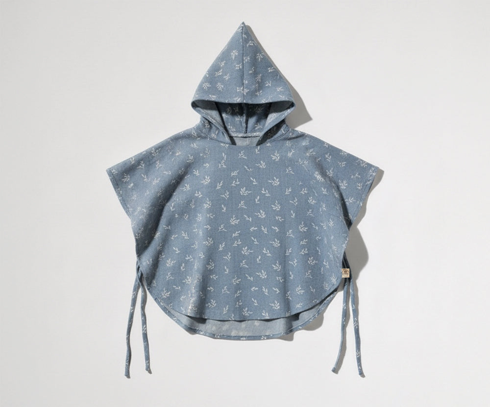 Muslin Poncho with Hood, GOTS