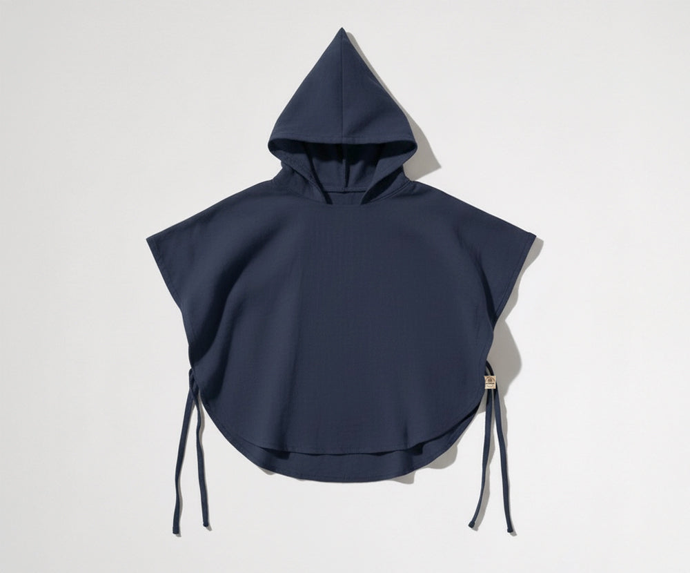 Muslin Poncho with Hood, GOTS