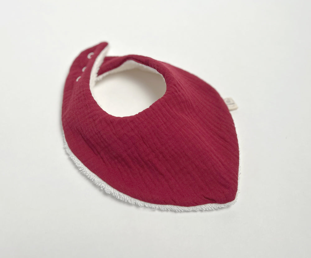 #Bio-Musselin Lätzchen-Set (2) (Farbe)_preiselbeere