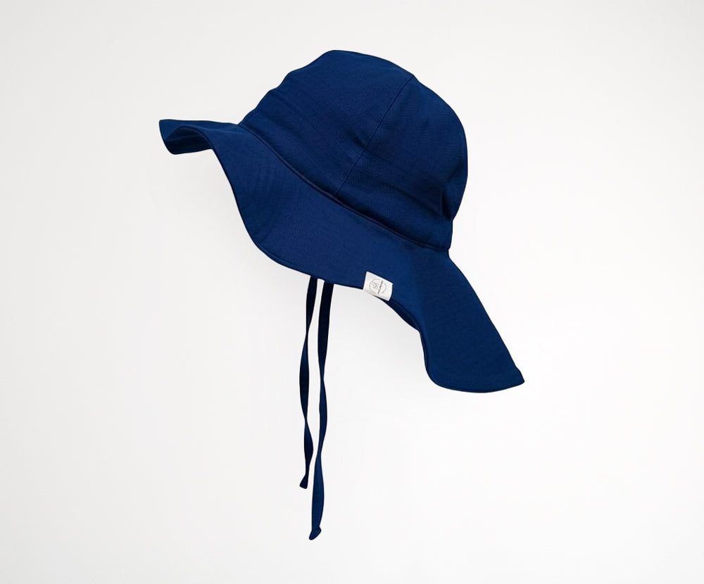Muslin Sun Hat with Neck Protection, GOTS