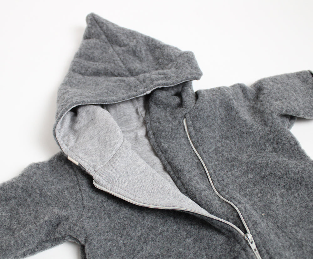 Wollfleece Overall mit Zipp, GOTS