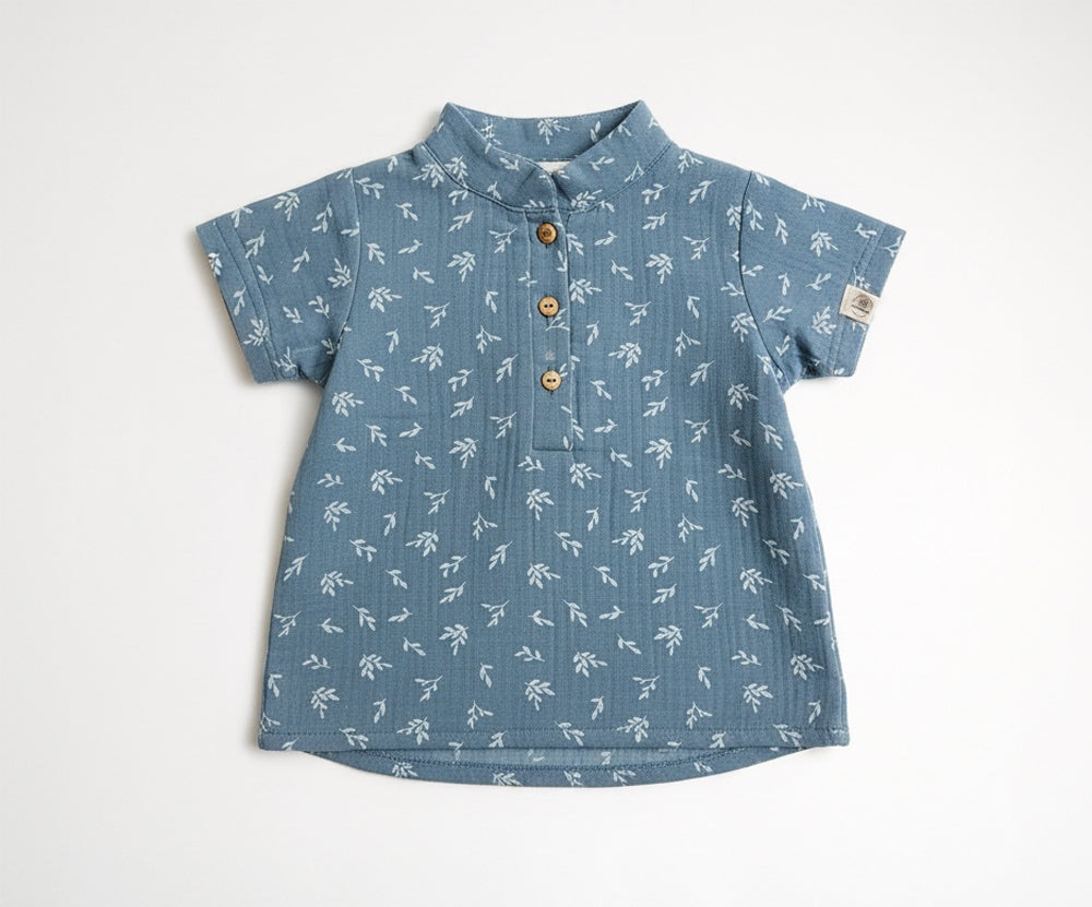 Muslin short-sleeved shirt, GOTS