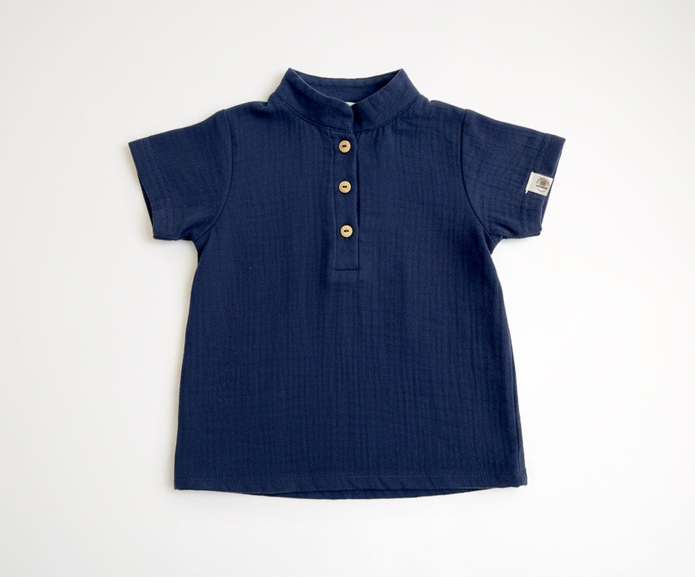Muslin short-sleeved shirt, GOTS
