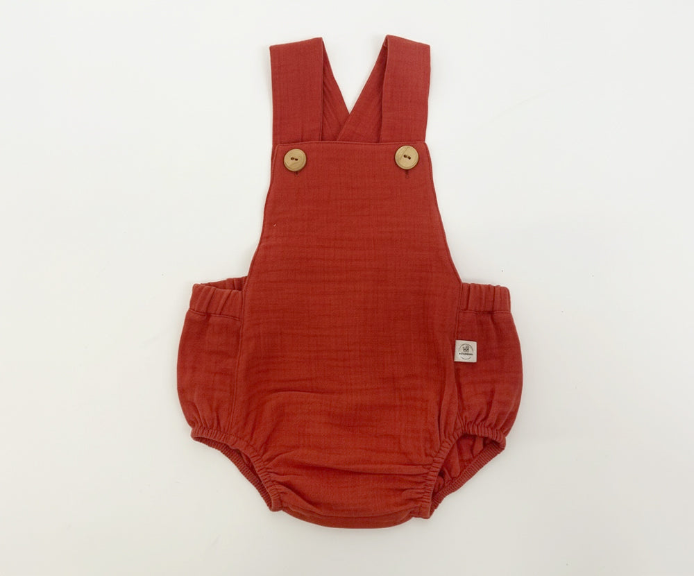 Muslin short dungarees, GOTS