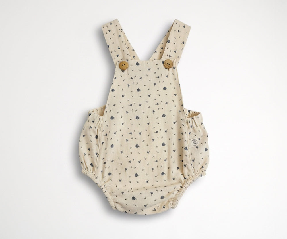 Muslin short dungarees, GOTS