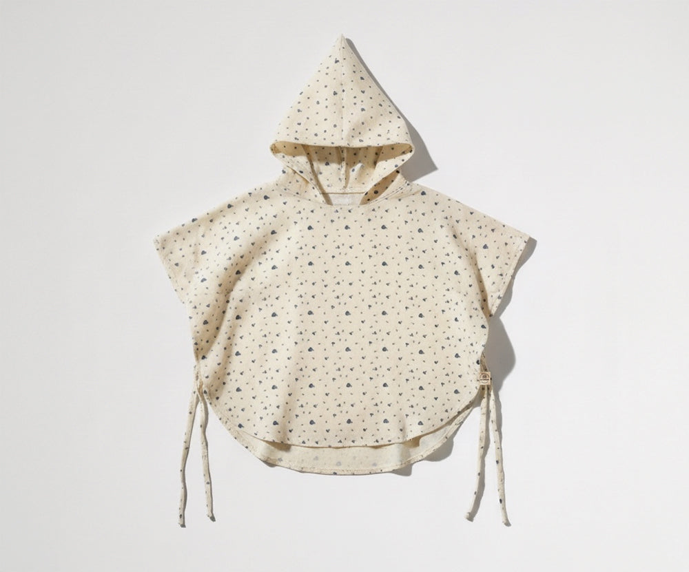 Muslin Poncho with Hood, GOTS