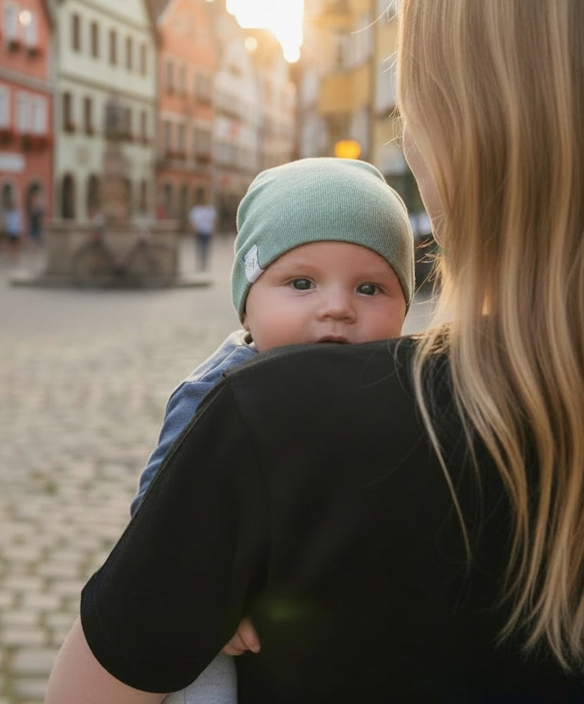 Wool & silk baby hat