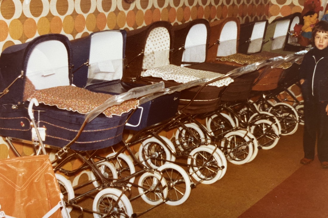 Vintage picture of the pram manufacturer from Austria